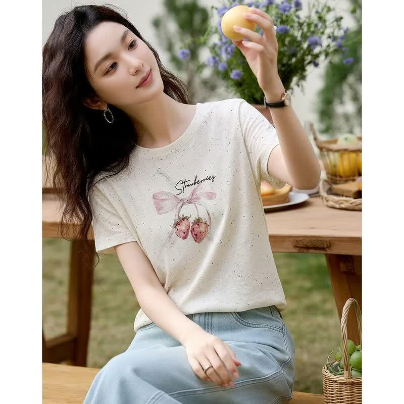 Women's Soft Cotton Blend Sweet Style T-Shirt
