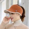 Fashion hat female dew ponytail wool empty top hat morning running cap casual hat sports warm knitted hat