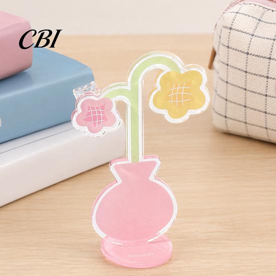 Transparent Card Holder Acrylic Desk Memo Holder, Flower Shaped Photo Display Clip Stand, Home Durable Office Table Number for Cards Paper Note