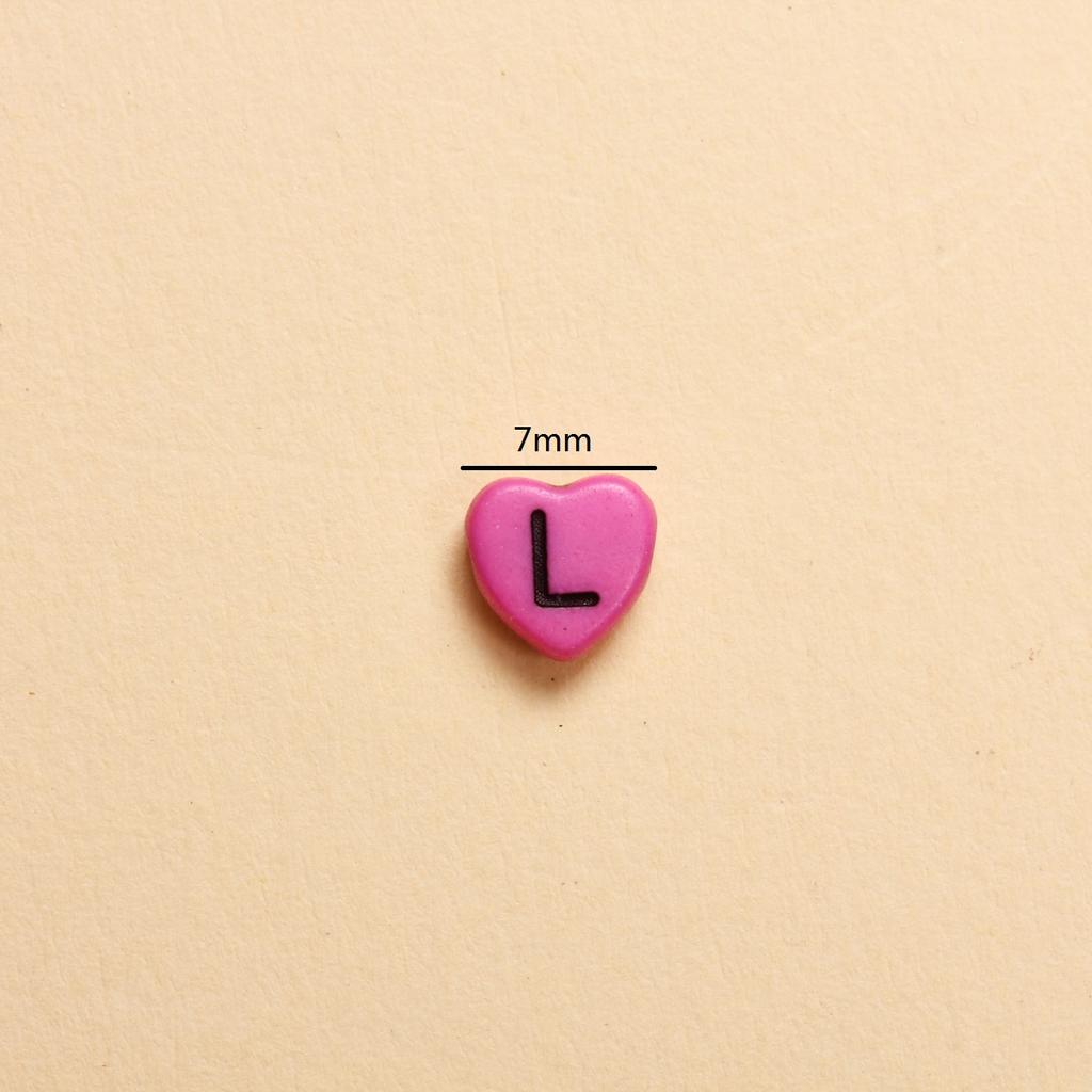100pcs/set 7mm Acylic Colorful Heart Acrylic Letter Beads for Jewelry Making DIY Bracelet Necklace Handmade Materials