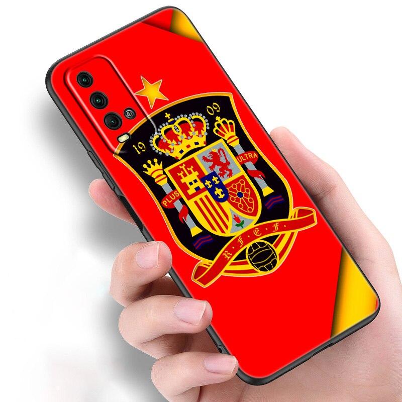Hiszpania herb flaga silikonowy futerał na telefon dla Xiaomi Redmi Note 11 10 9 8 Pro 11T 10T 10S 9S 8T 9 9A 9C 9T czarna okładka Coque