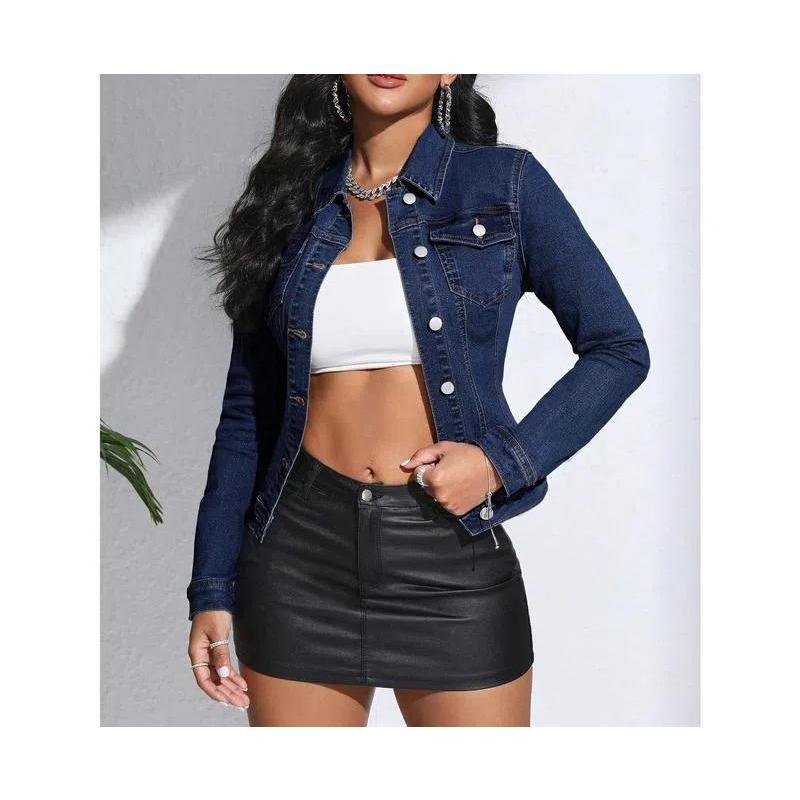 Lapel Pocket Denim Jacket - New Style