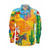 New Christmas Men's 3D Printed Formal Shirt Christmas Tree Santa Claus Pattern Long Sleeve Shirt Fashion Men's Shirt