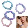 Clear Faux Crystal Beaded Bracelet Stretch Lightweight Hypoallergenic Women Girls Round Faux Gemstone Bracelet Fashion Jewelry