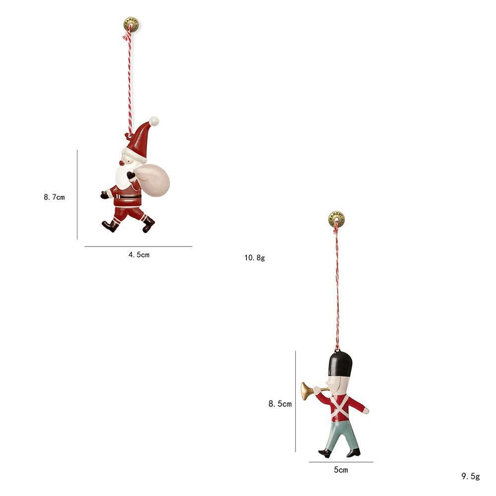 Högkvalitativ Järnkonst Tomtehänge Röd&Vit DIY Dekor Julhänge Hängande Soldatprydnader Nyårsfest