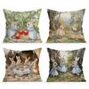 Easter Spring Bunny Cushions Pillowcase Polyester Cushion Cover Throw Pillow Pillowcover Home Car Sofa Decor