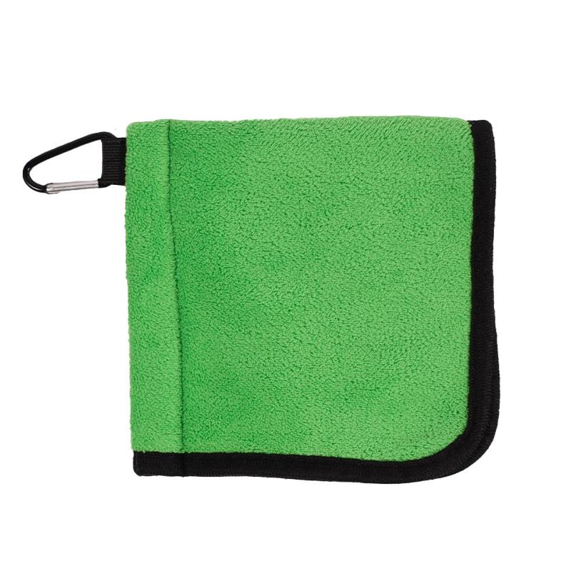 Square Microfiber Golf Ball Cleaning Towel with Carabiner Hook Water Absorption Cleaner Club for Head Wipe Cloth Clean