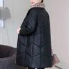 Middle Age Woman Winter Long Faux Sheepskin Coats Fur Collar Elegant Thick Warm Winter Parkas Female Leather Jacket