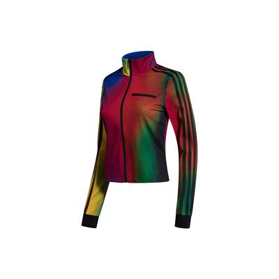 Originale Farbverlauf Print Sportlich Lässig Fitness Stehkragen Jacke Damen Jacke Mehrfarbig GD2496