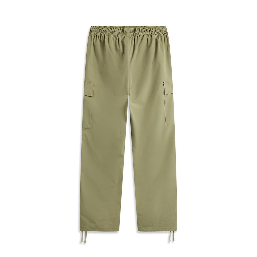Li Ning Badfive Casual Simple Solid Color Straight Leg Knitted Sports Pants Men Bottoms Sandalwood-Green AKXV027-6