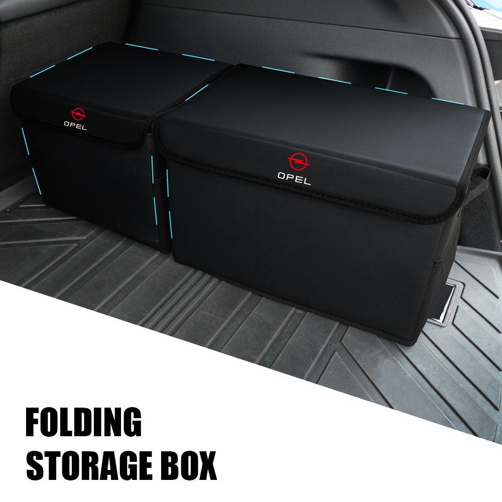 For Opel OPC Astra K Vectra Corsa Zafira Insignia Mokka Car Logo Rear Trunk Large Capacity Storage Box Organizer Stowing Tool