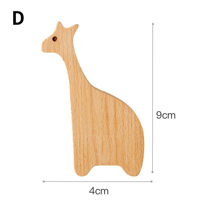 1pcs Wooden Hook Creative Nordic Cute Animal Hook Wall Hanging Coat Hook Home Decoration Solid Wood Hook Kitchen Accessories