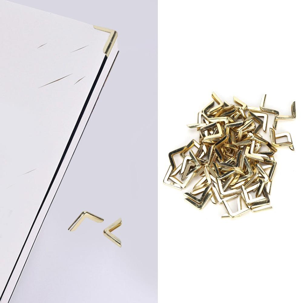 

100Pcs 14.5*14.5*2.3mm Corner Guard Gold Album Corner Protector Book Corner Protector Diary