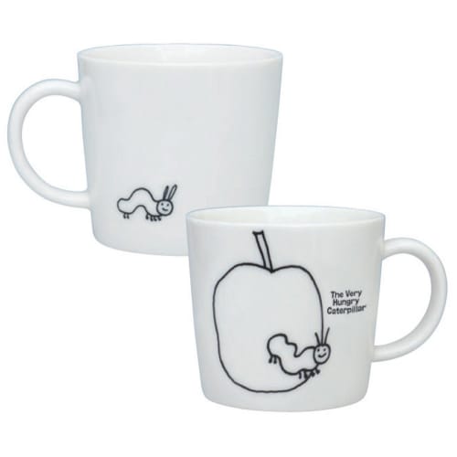Kinsei Pottery "The Very Hungry Caterpillar" Children's Line Art Mug, White, 8cm Diameter, Children's Tableware, 807125, White