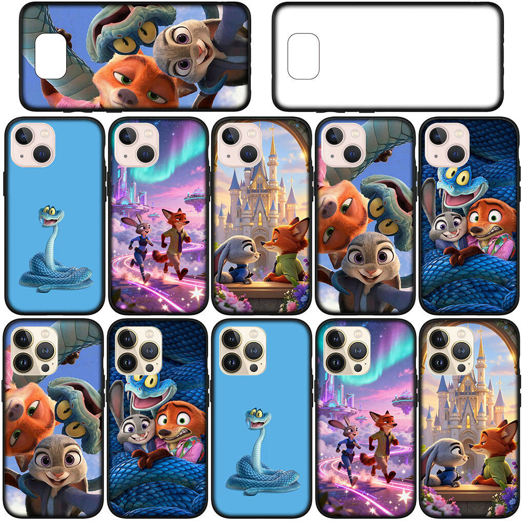 Für Samsung Galaxy S25 S24 S23 iPhone 17 16 15 Xiaomi Redmi Note 14 13 12 11 Plus Pro Max A57 Hülle Judy Zootopia 2 Nick Garys Anime OPPO Huawei Cover