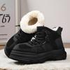 Winter Mens Platform Snow Boots Fashion Thick-Soled Fleece-Lined Cotton Shoes For Men Comfort Warm Cotton High-Top Boots For Men