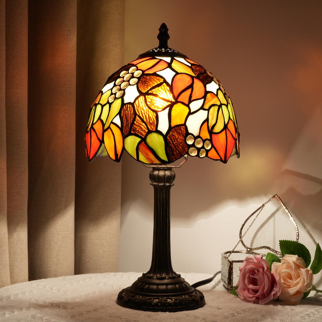 Beautiful Vintage Style Table Lamp Multi-Color Vintage Bedside Table Desk Lamp 8 Inch Wide Reading Light Decor