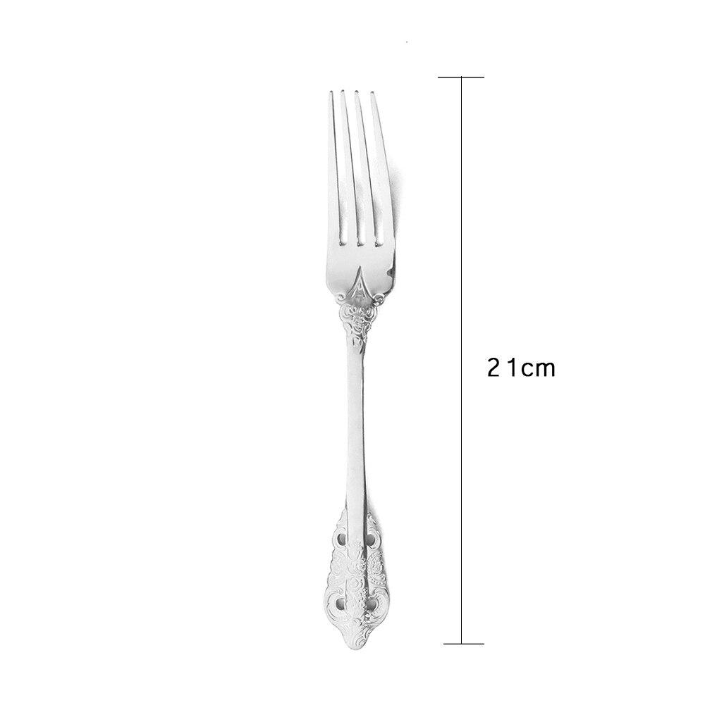 

Обеденная вилка из нержавеющей стали 304, набор столовой посуды из 6 предметов, набор вилок, роскошные винтажные столовые приборы, красочные настольные вилки в стиле вестерн, 4 предмета 4pcs серебряный