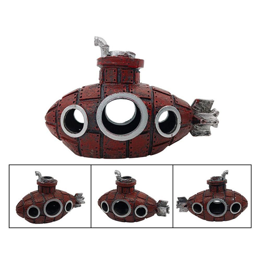 

Pet Supplies Wreck Undersea Boat Aquarium Ornament Broken Submarine Fish Tank Decoration красный