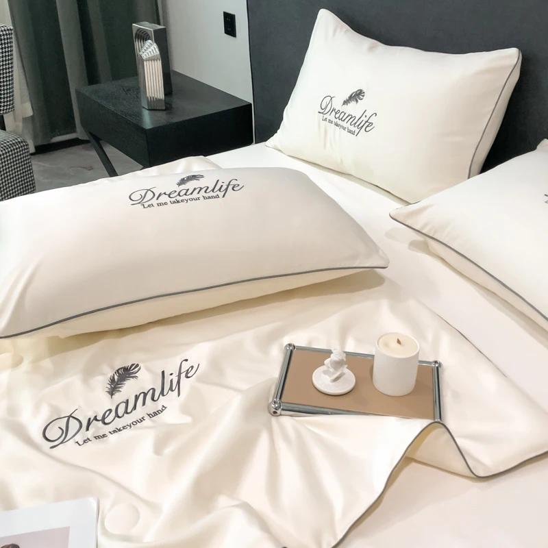 Luxury Spring Summer Comforter Set Embroidered Breathable Thin Blanket Summer Quilt Skin Friendly Air Conditioner Quilt Queen