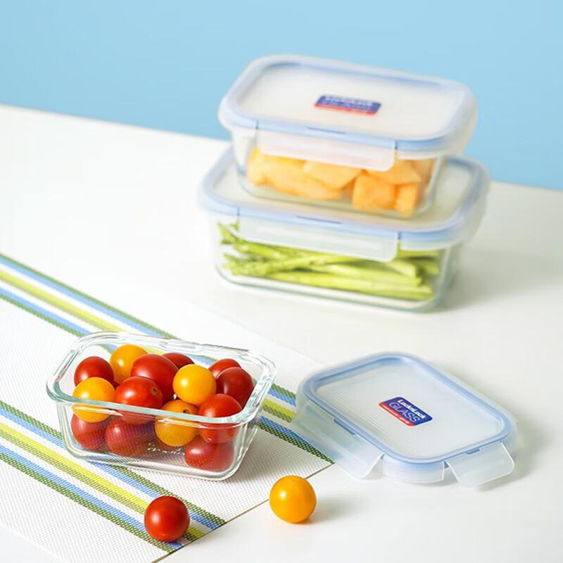 LOCK&LOCK Glass Food Container, Microwave-Safe Fruit Preservation Lunch Box, 2 Compartments, LLG2011C_630ml*2