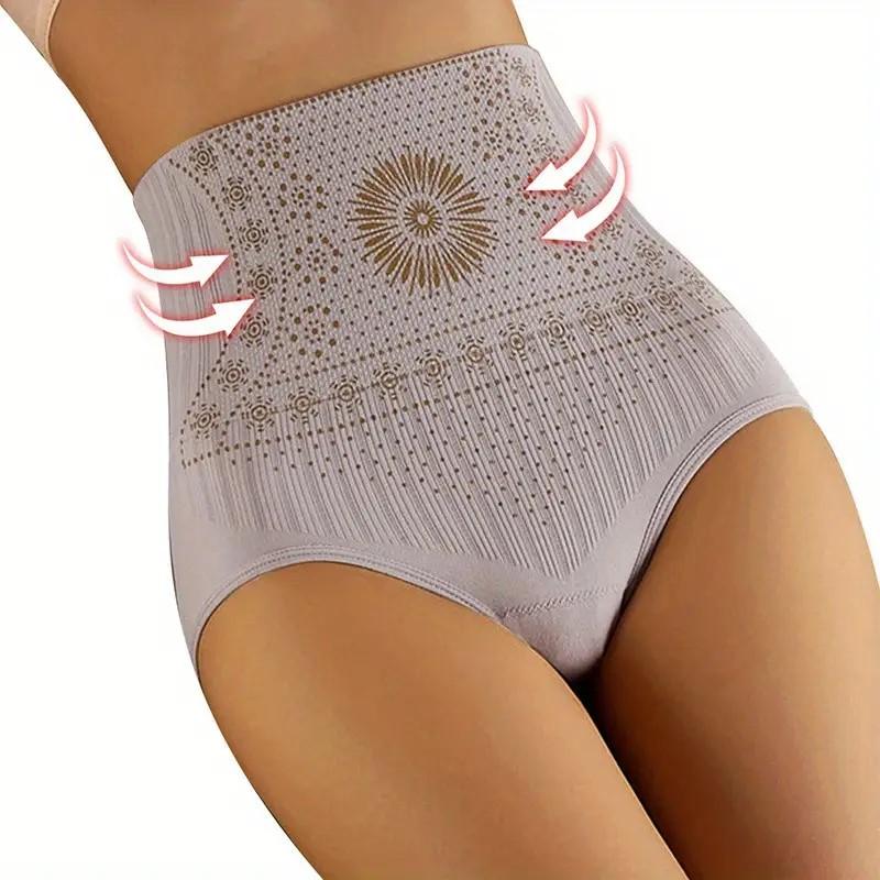 Women‘s Floral Polyamide & Spandex High Waist Shaping Panties Seamless Hip Lift Belly Control Shapewear Slim Briefs for Postpartum Recovery Underwear