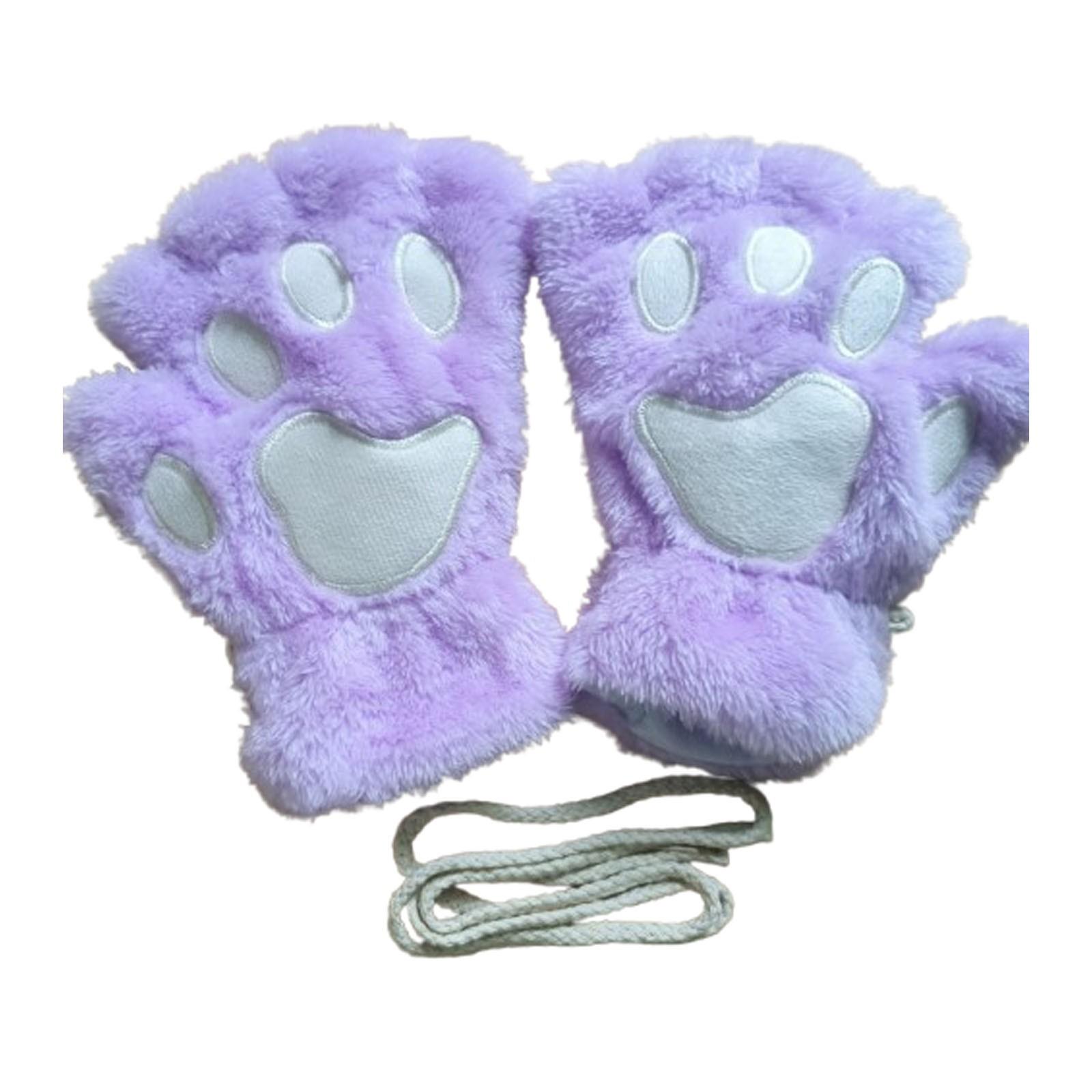 

Перчатки зимние Перчатки с открытыми пальцами Утолщенные бархатные Перчатки с полупальцами One Size фиолетовый