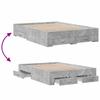 Bed Frame with Drawers Concrete Grey 120x190 cm Engineered Wood