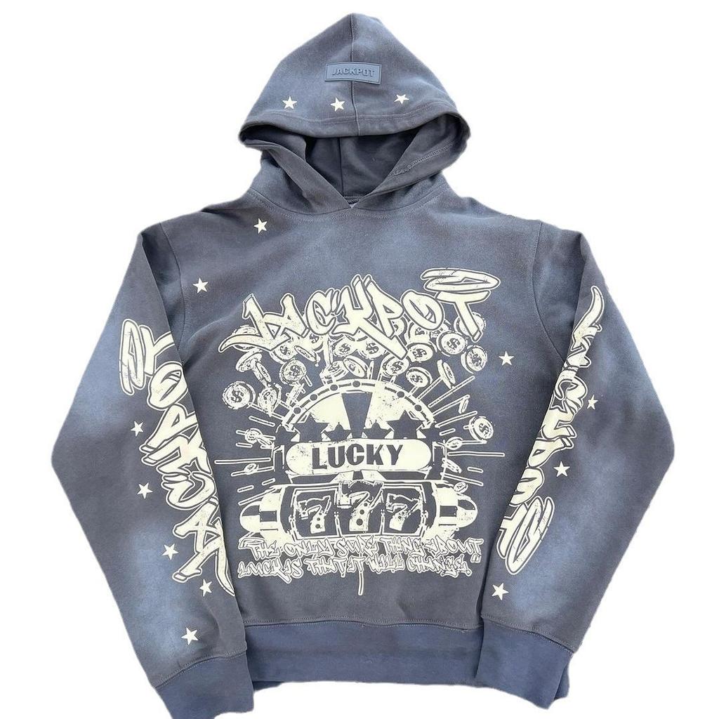 Spring and Autumn Street Trend Hip Hop Men's and Women's 3D Printed Hooded Loose Pullover Sweater
