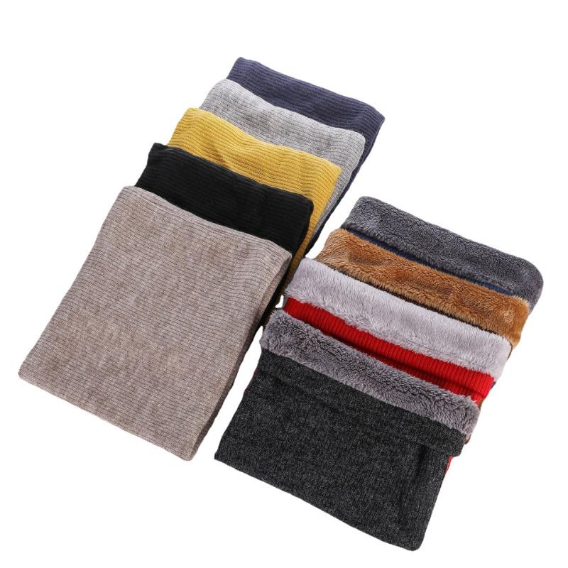 Winter Couple Warm Neck Cover Autumn and Winter Double-layer Thickened Pullover Scarf Men's Solid Color Velvet Scarf