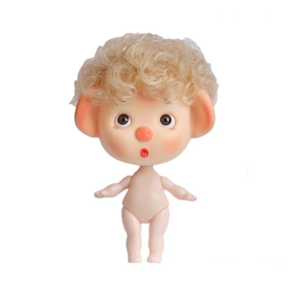 Pig Head 1/12 BJD Movable Joint Doll Body Toys Doll Head with Hair  Children