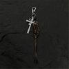 Multifunction Braided Rope Crosses Pendant for Keychain Bag Decoration Unisex Fashion Accessory Gift