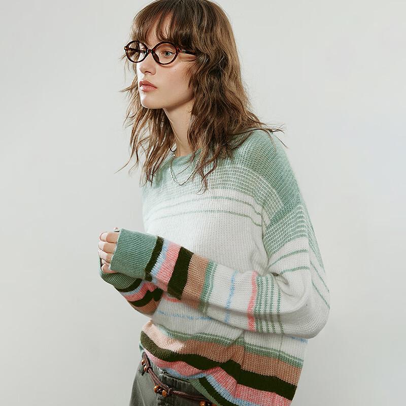 Women's Dopamine Colorful Striped Knitted Sweater