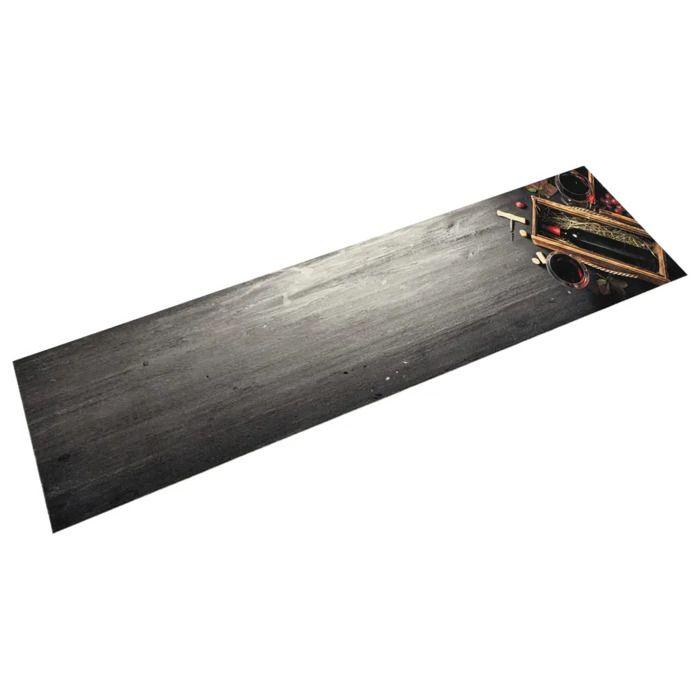 Tapis de cuisine - vidaXL - Bouteille de vin - 60x300 cm - Lavable - Velours