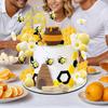 Birthday Cake Topper Bee Theme Multicolor Clay Honeycomb Daisy Ball Insert Decorations for Children's Party
