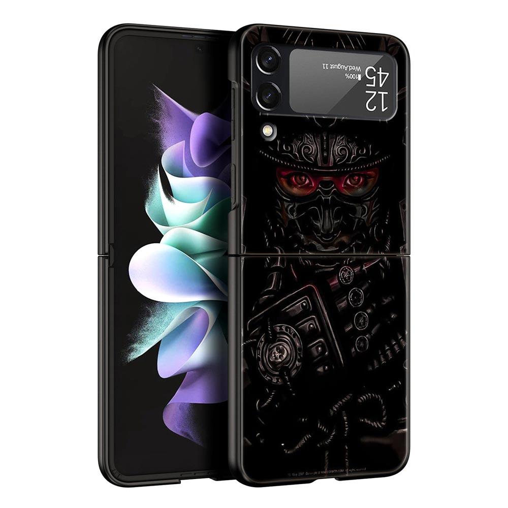 Etui na telefon Samurai Oni Mask dla Samsunga Galaxy Z Flip 3 4 5 Składana obudowa Dla Samsunga Z Flip3 Flip4 Twarde PC Fundas Pokrowiec Bumper