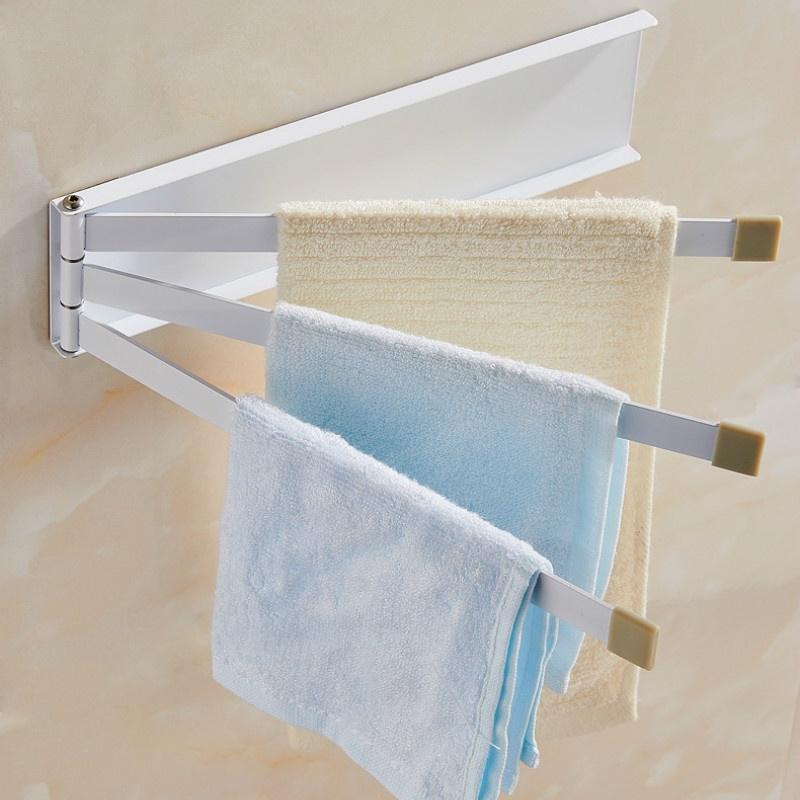 Black Simplicity Stainless Steel Towel Bar Rotating Towel Rack Bathroom Towel Rack Accessory