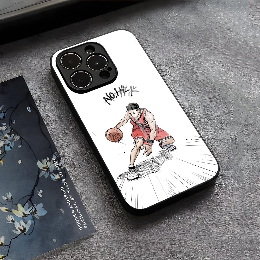

SLAM DUNK Phone Case For IPhone 17 Air 16 E Pro Max 15 14 13 Mini 12 Pro 11 Max Plus Black Glass Cover iPhone 11