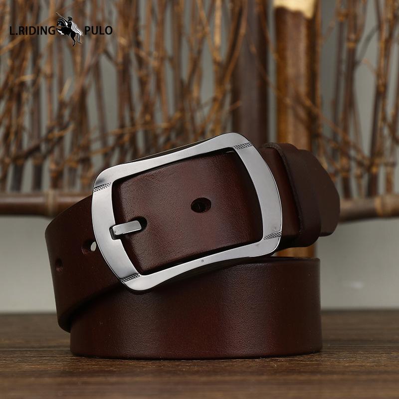 Ceramic Buckle Belt Men's Genuine Leather Pin Buckle Top Layer Cowhide Casual Versatile Youth Belt