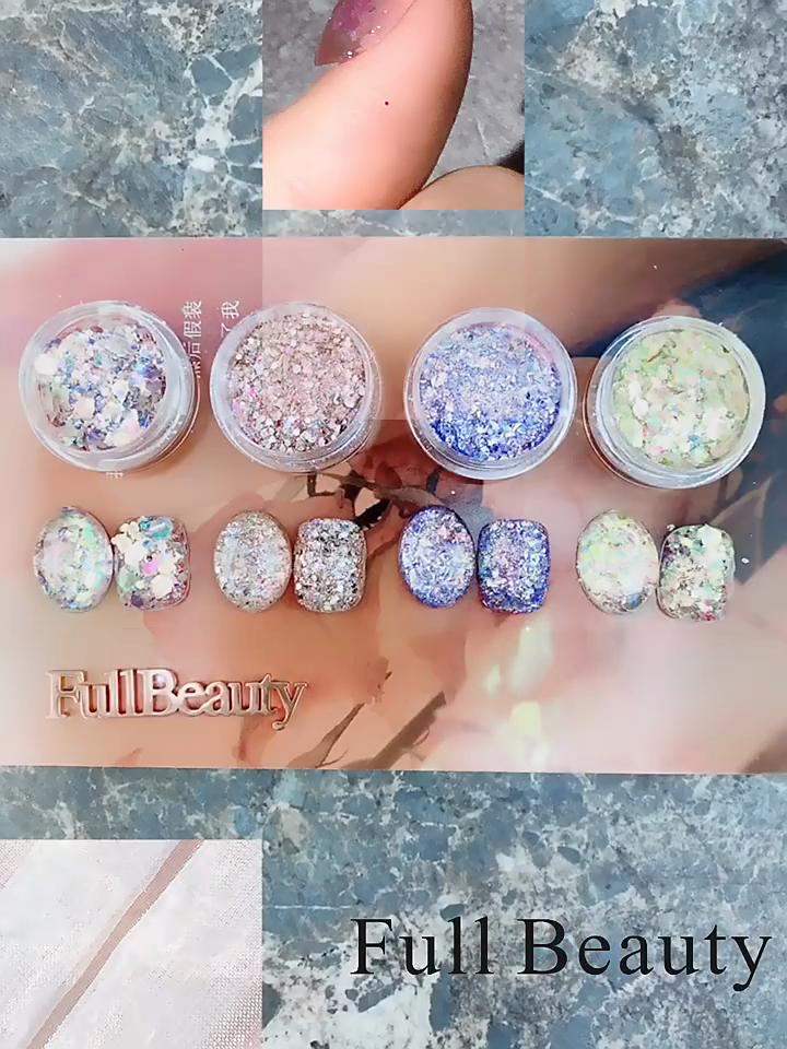 1 Box Nail Glitter Powder Laser Nail Dust Nail Gel Polish Decoration