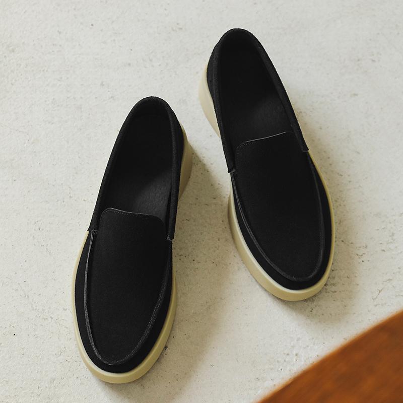 Fashion Suede Leather Mens Loafers Slip on Men Casual Shoes Comfy Moccasins Breathable Male Driving Shoes Leisure Walk Men Walking Flats