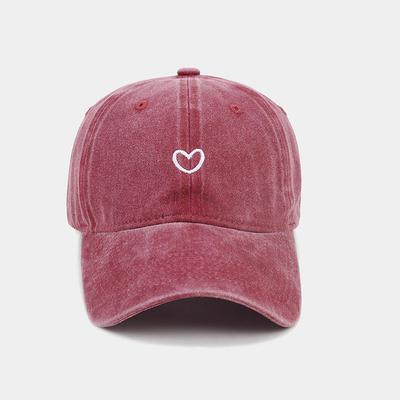 Washed Cotton Baseball Cap Women Men Soft Top Embroidered Love Retro Simple Snapback Hats For Women Outdoor Dad Hat