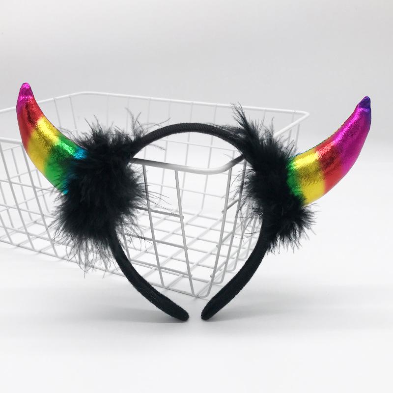 Zodiac Animal Horn Headband: Cow, Rabbit, Tiger, Dog, Cat, Wolf, Devil. Perfect for Costumes and Performances.