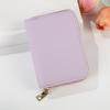 Women's Solid Color Accordion Card Holder - Lychee Pattern, Large Capacity, Multi-Card Slot, Simple Coin Purse Trend