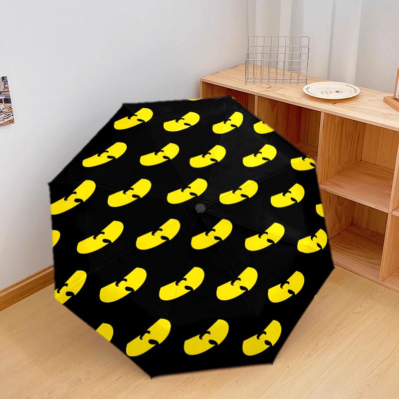 1 Stück Automatischer Faltregenschirm - Wu-Tang Clan Muster, Tragbares & Faltbares Design mit 8 Speichen, Weihnachts-Geburtstagsgeschenke