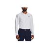 Under Armour Solid Color Printed Long Sleeve Polo Shirt Men Tops White 1379728-100