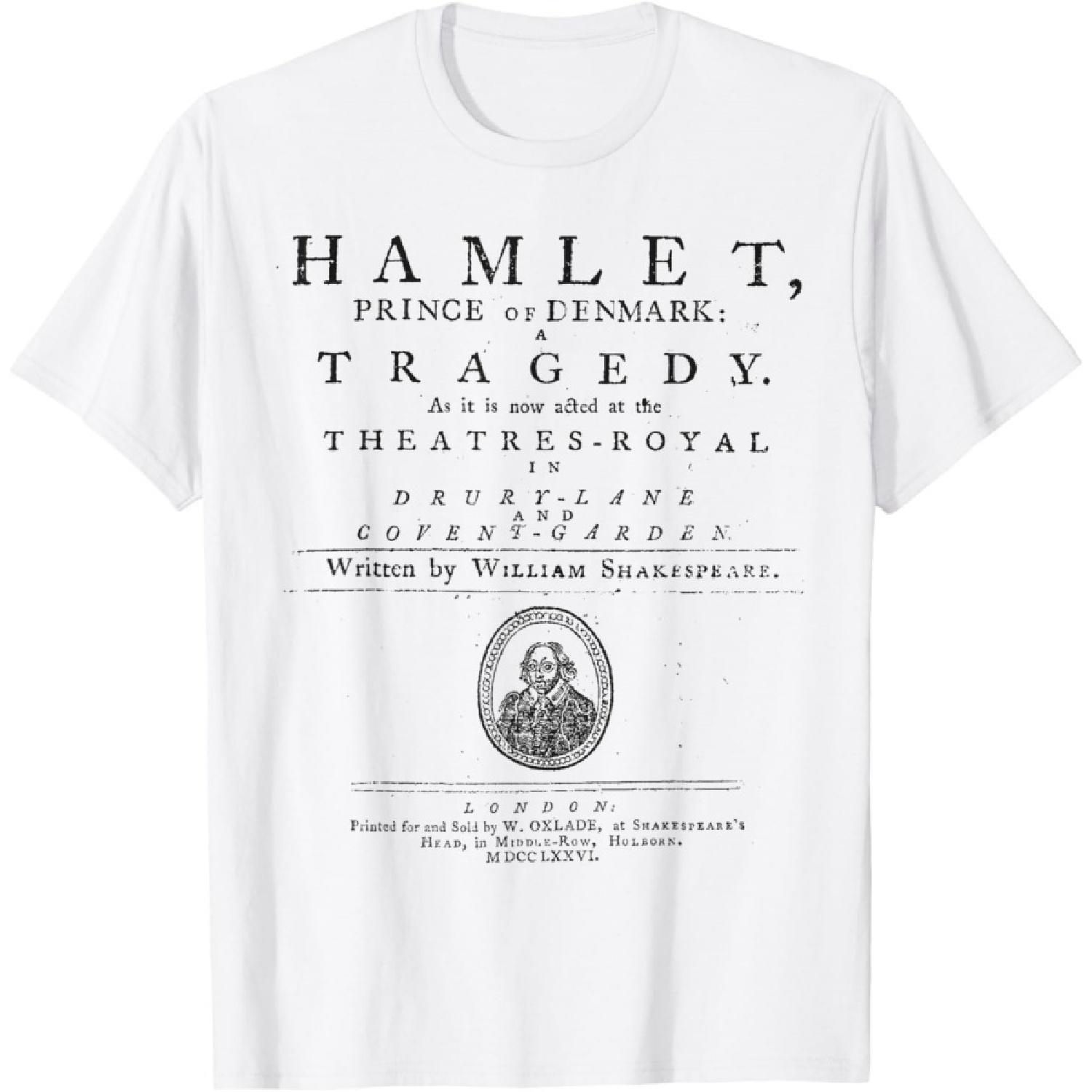 Футболка с Уильямом Шекспиром Гамлет Подарок Литература Театр Футболка XXXXXL белый