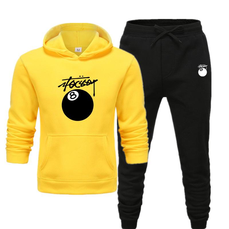 Herr- och damny höst- och vinter plusstorlek bordtennis Nej. 8 Tryckta Sportkläder med Huva Casual Sportklädesset