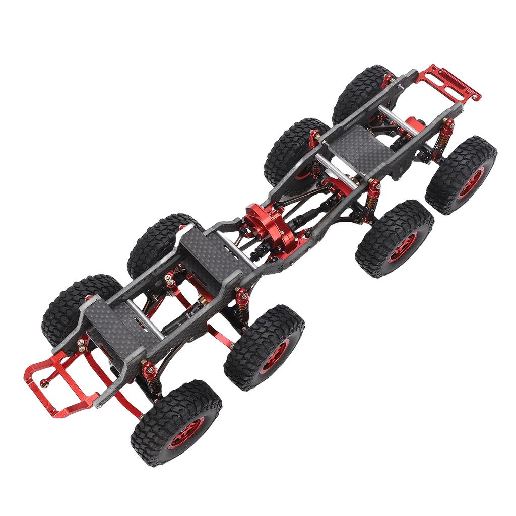 Carbon Fiber RC Car Chassis Frame Replacement for Axial SCX24 RC Car 8x8 Low Center Gravity Chassis Refit Kit Black Red