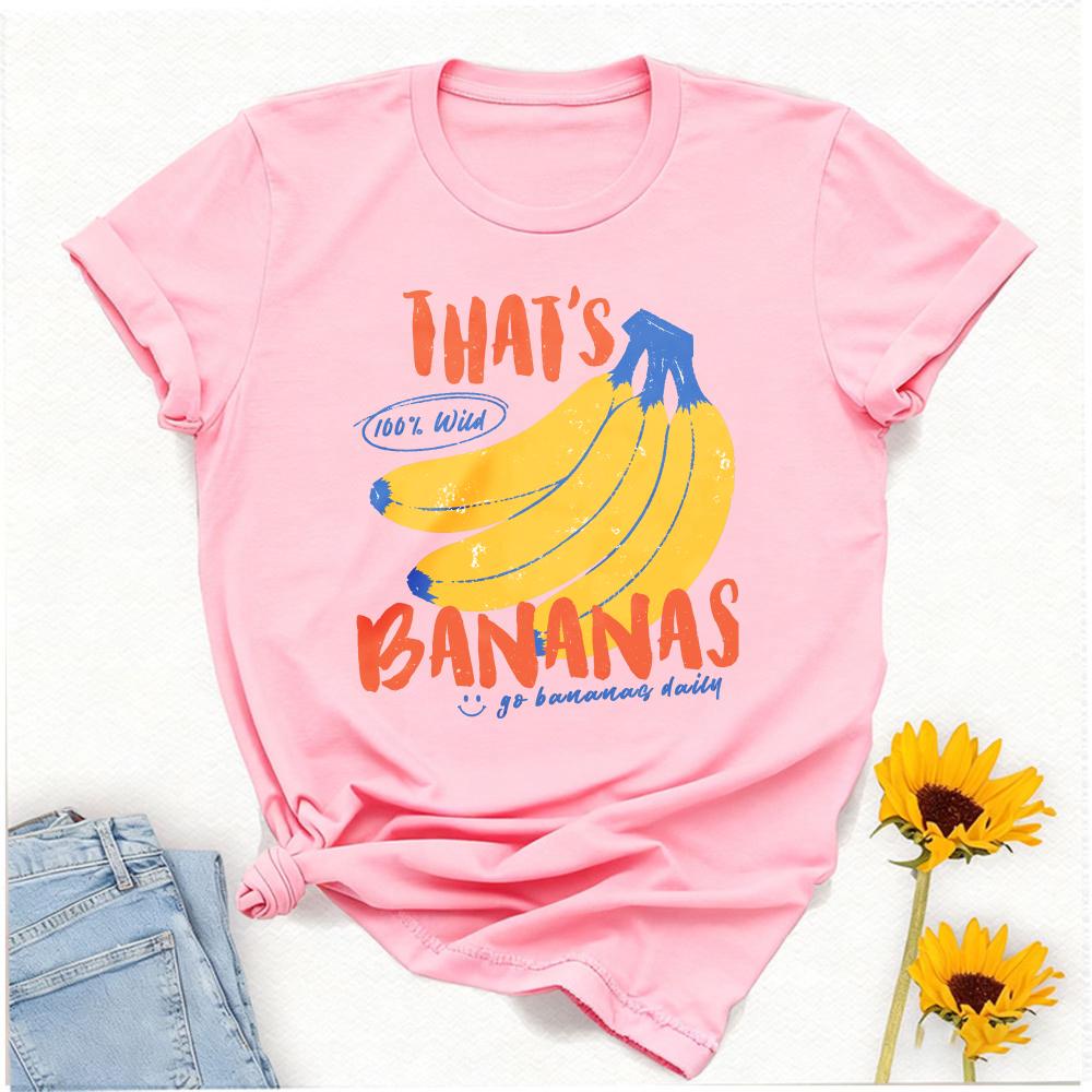 Unisex Thats Bananas Cartoon Fruit Letter Print T Shirt Crew Neck Short Sleeve Cotton Cute Y2k Casual Daily Holiday Summer Tops